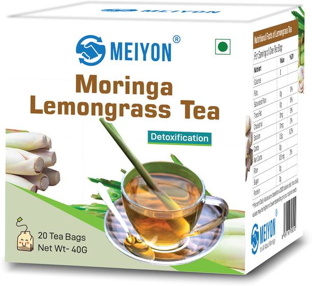 Meiyon Moringa Lemongrass Tea Lemon Grass Herbal Infusion Tea Bags Box