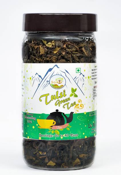 SOWIK Tulsi Green Tea Leaves |Rich in Antioxidants|Boosts Immunity, Reduces Stress Tulsi Tea Plastic Bottle