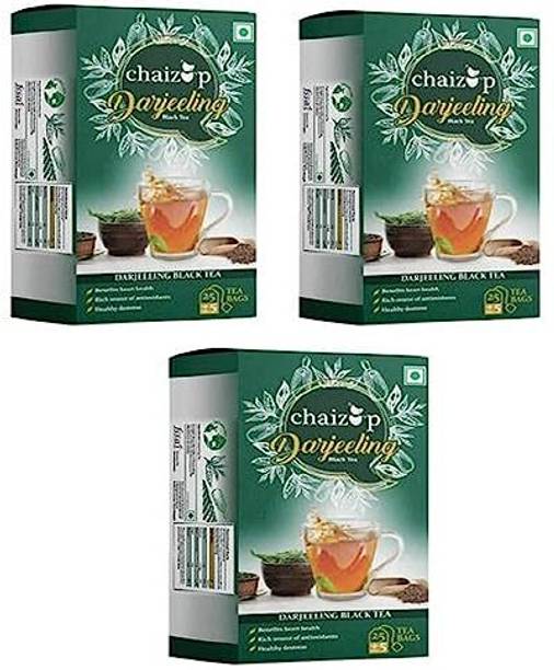 chaizup Darjeeling Black Tea bag Pack of 3 Refresh and energise|75 Tea Bags Black Tea Bags Box