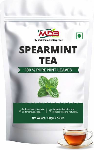 Shri Charan Enterprises Spearmint Tea - Organic Herbal Blend for Digestion, Stress & Fresh Breath 100g Mint Herbal Tea Pouch