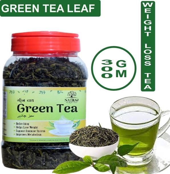 NATRAJ The Right Choice Premium Loose Green Tea Leaves for Weight Loss and Improve Immunity, 300 Grams Jar Green Tea Box