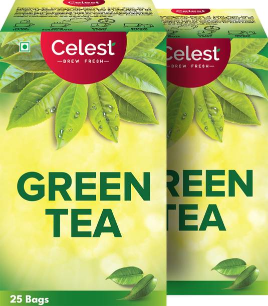Celest Green Tea - 25 Teabags (Pack of 2) | Weight Loss Green Tea Bags Box