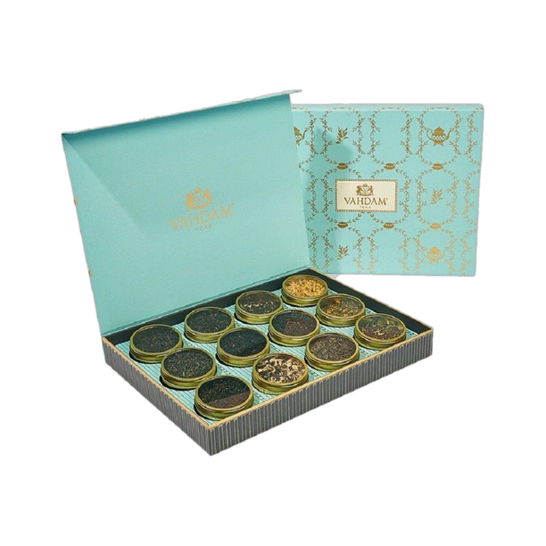 Vahdam Bloom - 12 Assorted Assorted Tea Blend Festive Gift Box