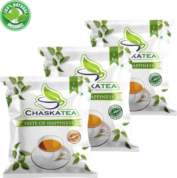 Chaska Tea Classic Tea-2x1Kg / Premium Tea-1kg / Natural Tea for Refreshment and Relaxation Black Tea Pouch