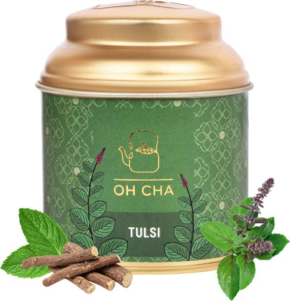 Oh Cha Fresh Tulsi Herbal Tea | For Immunity, Stress Relief & Weight Loss Tulsi Herbal Tea Tin