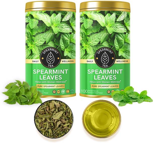 Spearmint Tea Pure Spearmint Leaf Tea - For PCOS, PCOD, Hormonal Balance & Unwanted Hair Mint Herbal Tea Tin