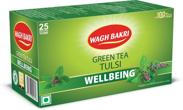 WAGH BAKRI Green Honey Tulsi Green Tea Box