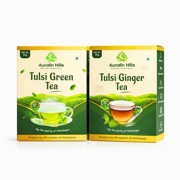Auralin Hills Tulsi Herbal Tea Combo Tulsi Green Tea Box