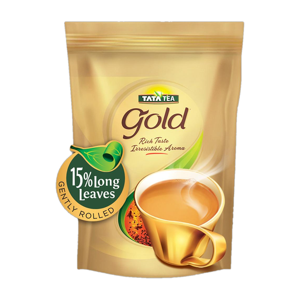 Tata Tea Gold Black Tea with Gently Rolled Aromatic Long Leaves Unflavoured Black Tea Pouch