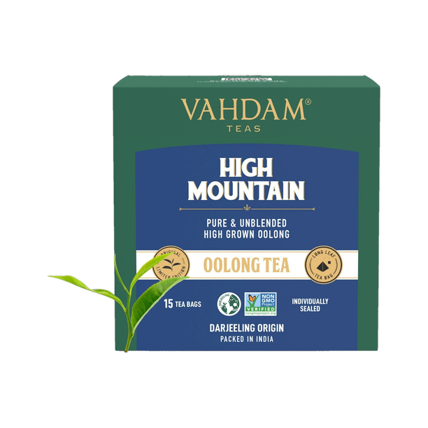 Vahdam High Mountain Oolong Tea Bags Box