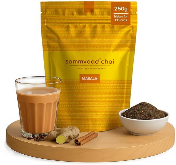 Sammvaad Masala Chai With Real Indian Spices , Ginger, Cloves, Pepper Cardamom, Cloves, Ginger Black Tea Pouch