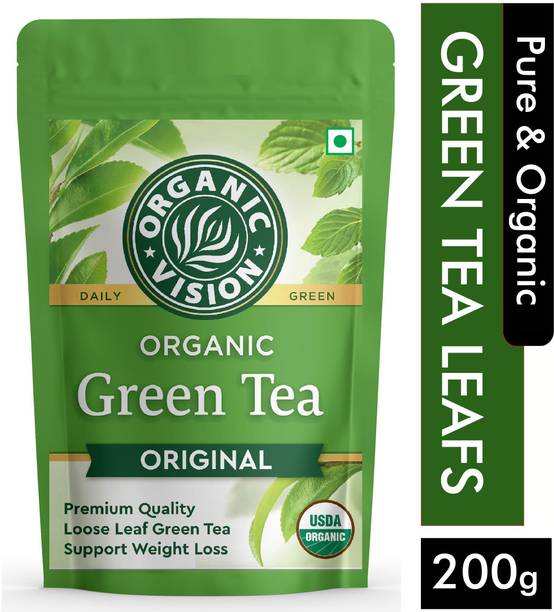 Organic Vision Pure Green Tea 200gram (Whole dried leaf) Unflavoured Green Tea Pouch