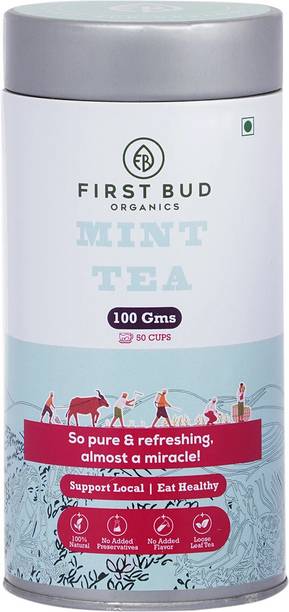 First Bud Organics Tulsi Green Tea Green Tea Loose Leaves with Rama Tulsi and Shyama Tulsi Green Tea Box