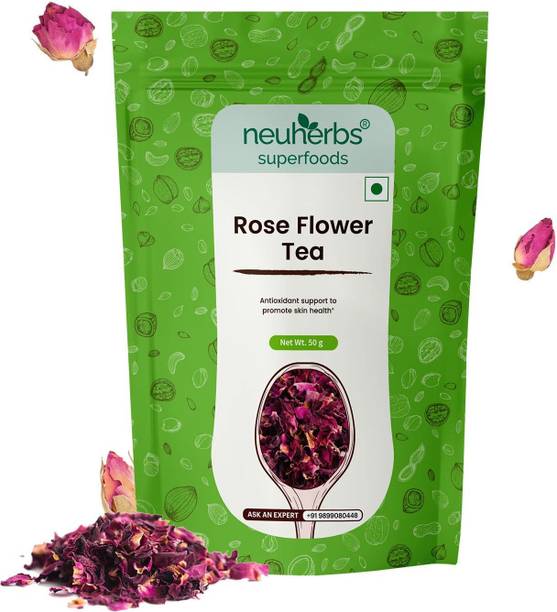 Neuherbs Rose Flower Tea | Support to Promote Skin Health | 100% Clean, Natural & Pure Rose Herbal Tea Pouch