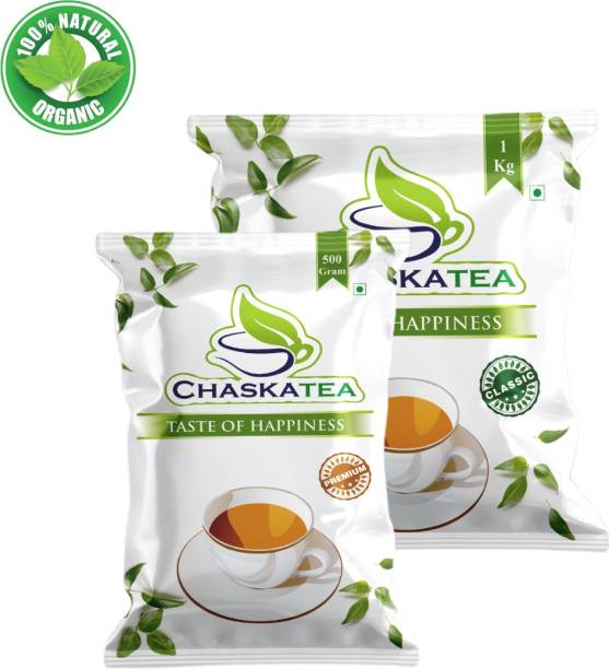 Chaska Tea Classic Tea-1Kg/Premium Tea-500g/Natural Tea for Refreshment and Relaxation Black Tea Pouch