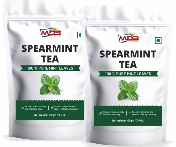 Shri Charan Enterprises Spearmint Tea-Organic Herbal Blend for Digestion, Stress & Fresh Breath-Set of 2 Mint Herbal Tea Pouch