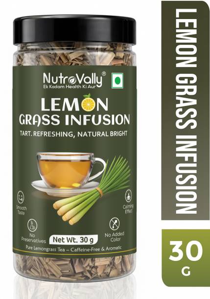 NutroVally Lemongrass Herbal Tea | Natural Detox Drink | Refreshing Aroma Lemon Grass Herbal Tea Mason Jar