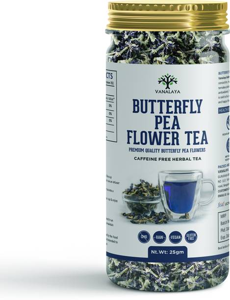 Vanalaya Butterfly Pea Tea Rich in Antioxidants For weight loss Reduce stress and Anxiety Herbal Tea Plastic Bottle