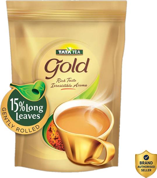 Tata Tea Gold Black Tea with Gently Rolled Aromatic Long Leaves Unflavoured Black Tea Pouch (Katta Chaha)