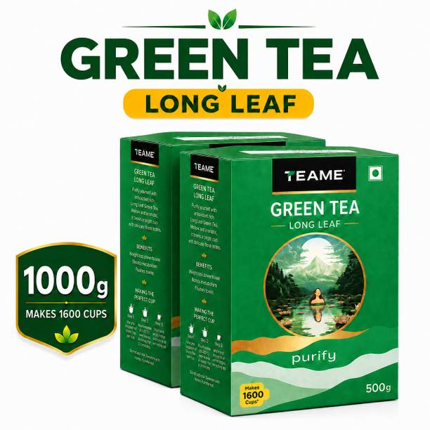 TE-A-ME Long Leaf Green Tea, 1000 gms | Pure Green Tea | Green Tea Loose Leaves | Green Tea Box
