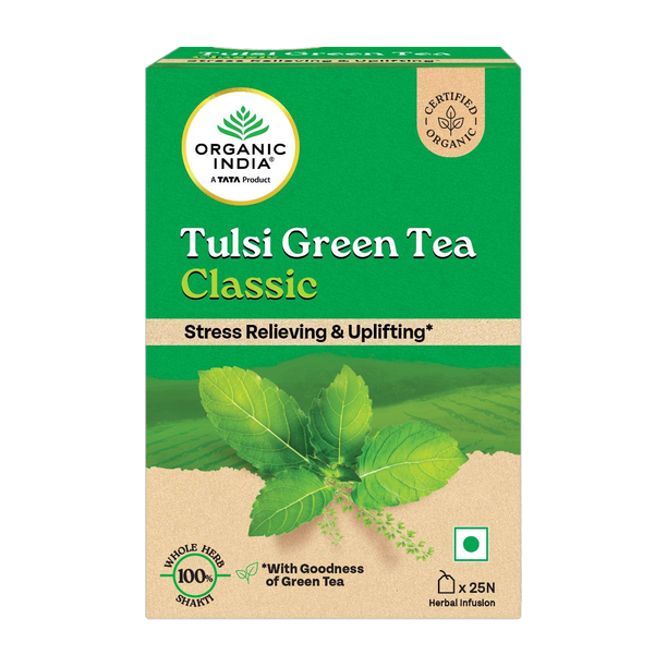 ORGANIC INDIA Tulsi Green Tea Bags Box