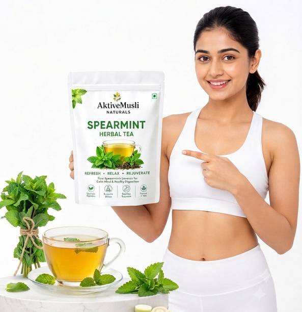 Aktivemusli Spearmint tea Weight loss and Hormone Balance Leaves Tea Mint Herbal Tea Tulsi Herbal Tea Pouch