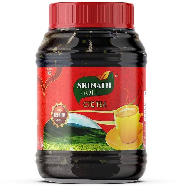 Surajmukhi Tea Pvt. Ltd. Srinath Gold CTC Tea (Tea Stall's Chai Delight) - 3Kg | Rich in Anti-oxidants Tea Mason Jar