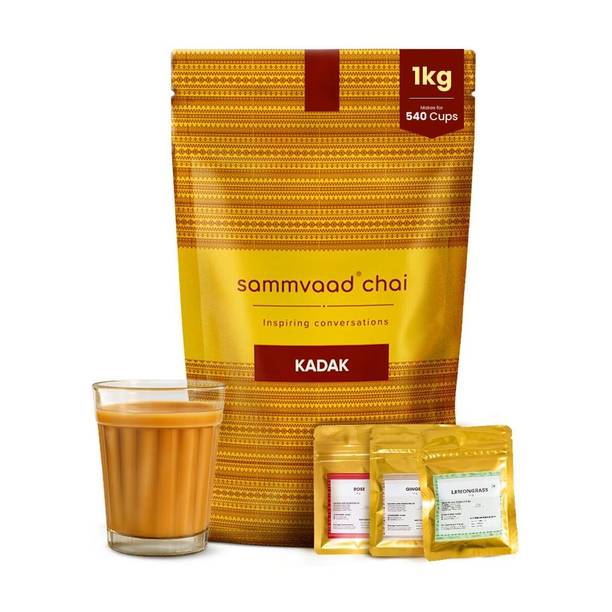 Sammvaad Kadak Assam CTC (Zip Lock ) + 3 Free Spices Black Tea Pouch