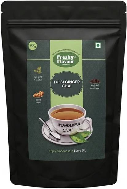 fresh n flavour Tulsi Ginger — Immunity Chai Patti (Holy Basil & Ginger Blend) Tulsi Tea Pouch