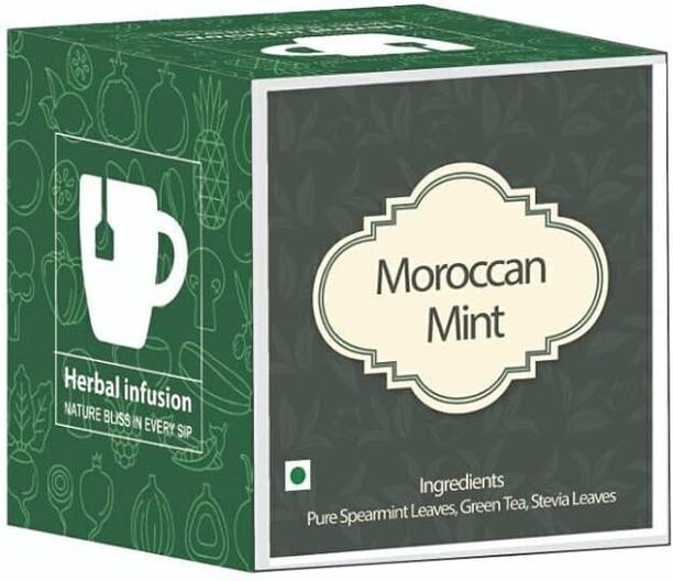 Herbalinfusion Mint Green Tea Blend Spearmint for De-stress and Digestion Tea(Pack1) Mint Herbal Tea Bags Box