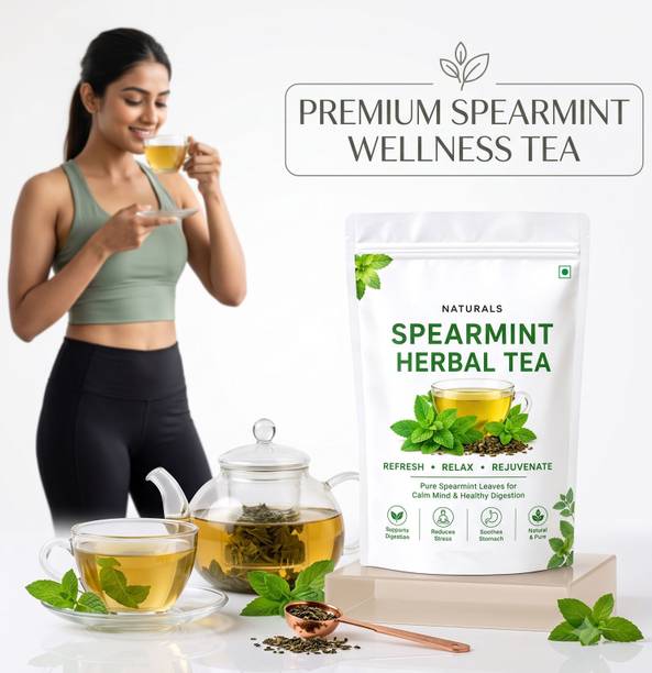 Aktivemusli Premium Spearmint Leaves for Tea Freshly Packed leaves for PCOS, PCOD Tea Tulsi Herbal Tea Pouch