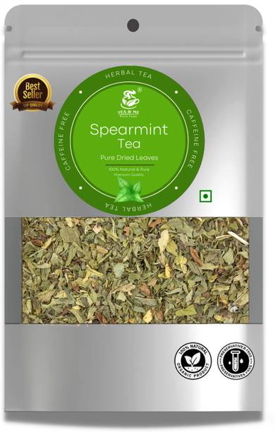 tea & me Pure Spearmint Leaves for PCOS PCOD Weight Loss, Spearmint Herbal Tea Mint Herbal Tea Pouch