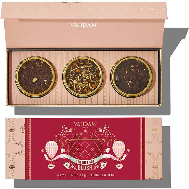 Vahdam Blush - 3 Assorted Assorted Tea Blend Festive Gift Box