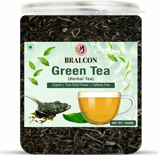 BRALCON Organic Green Tea - 100g | 100% Pure & Natural Herbal Green Tea Leaves | Green Tea Plastic Bottle