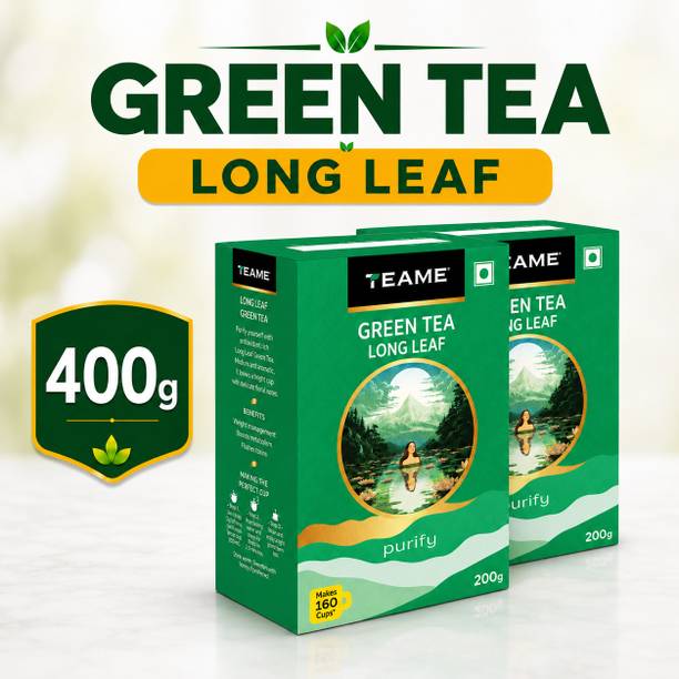 TE-A-ME Long Leaf Green Tea, 400 gms | Pure Green Tea | Green Tea Loose Leaves | Green Tea Box