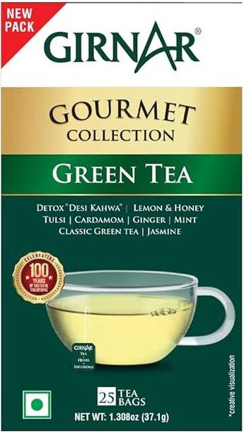 Girnar Gourment Collection Green tea - 25 Tea Bags ( PACK OF 2) Green Tea Bags Box