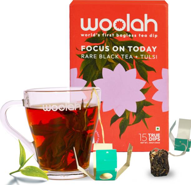 woolah Black Tea with Tulsi - World's 1st Bagless Teadip Tulsi Black Tea Box