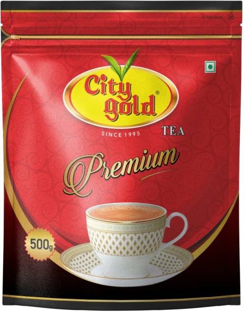 CITYGOLD Premium Tea 500 Grams (Pack of 2) 500 gm X 2 Packet - 1Kg Unflavoured Black Tea Pouch