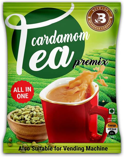 Brew Lab Cardamom Tea Premix | Real Taste of Elaichi | Also Suitable for Vending Machines Cardamom Tea Pouch