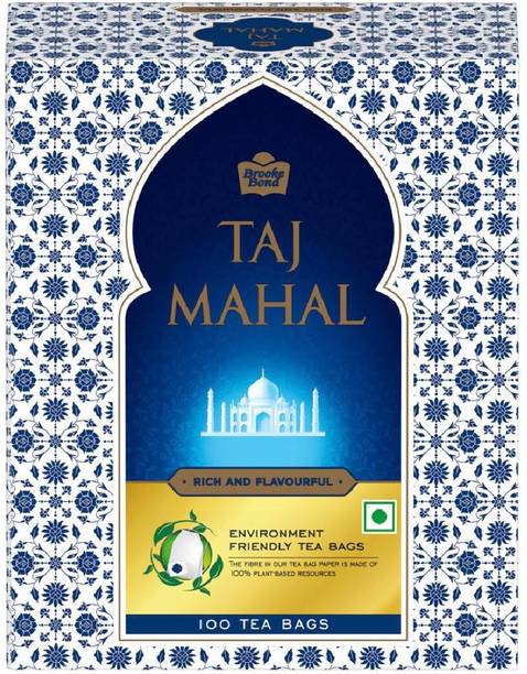 Taj Mahal 100 pcs-Rich and Flavourful Chai - Premium Leaf Tea Bags Box