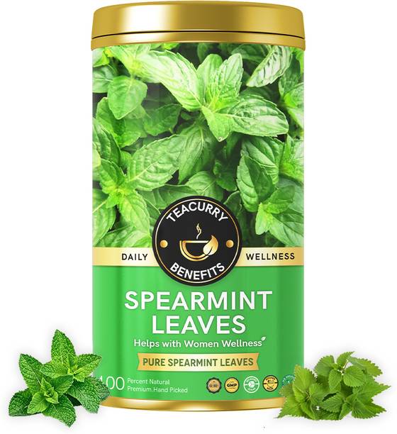 TEACURRY Spearmint Tea - For PCOS, PCOD, Hormonal Balance, Acne & Unwanted Facial Hair Mint Herbal Tea Tin