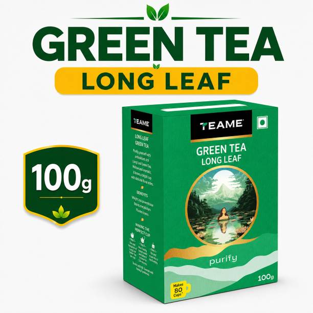 TE-A-ME Long Leaf Green Tea 100 Gram Green Tea Box