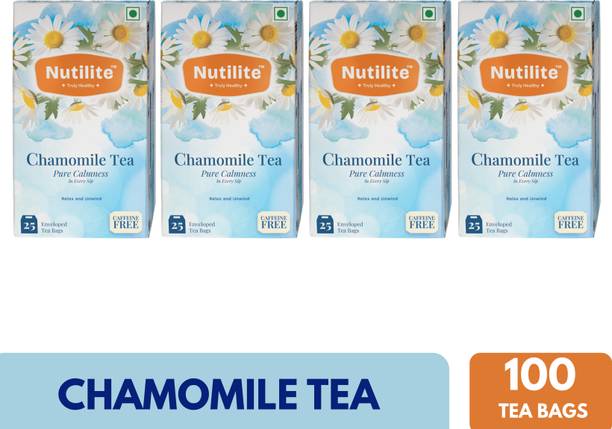 Nutilite Chamomile Tea│100% Pure│ Promotes Sleep & Supports Healthy Skin│100 Tea Bags│ Chamomile Herbal Infusion Tea Bags Box