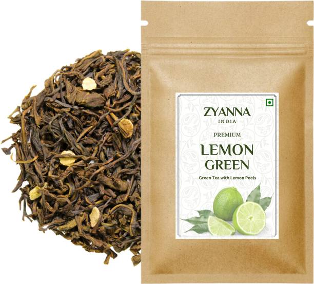 ZYANNA Lemon Green Tea - Premium Green Tea with Lemon Peels - Refreshing Lemon Tea Green Tea Pouch