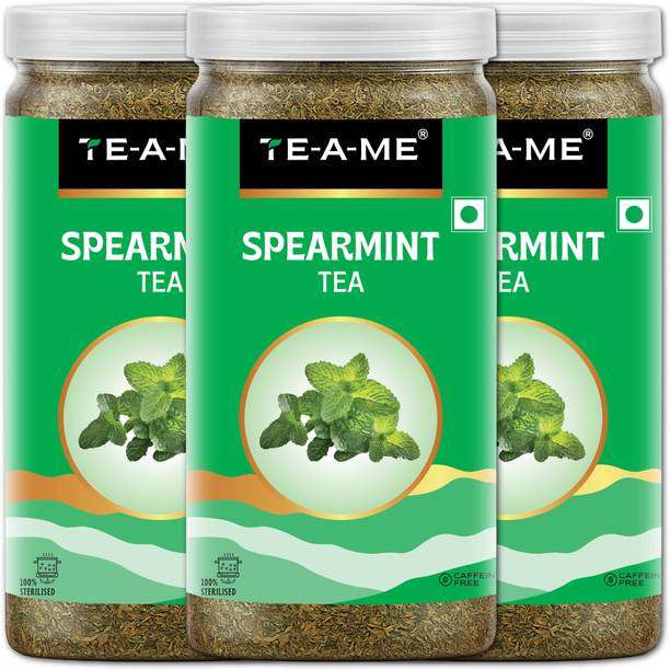 TE-A-ME Spearmint Loose Tea - 100g (Pack of 3) | Spearmint Leaves | PCOS, PCOD Support | Herbal Tea Plastic Bottle
