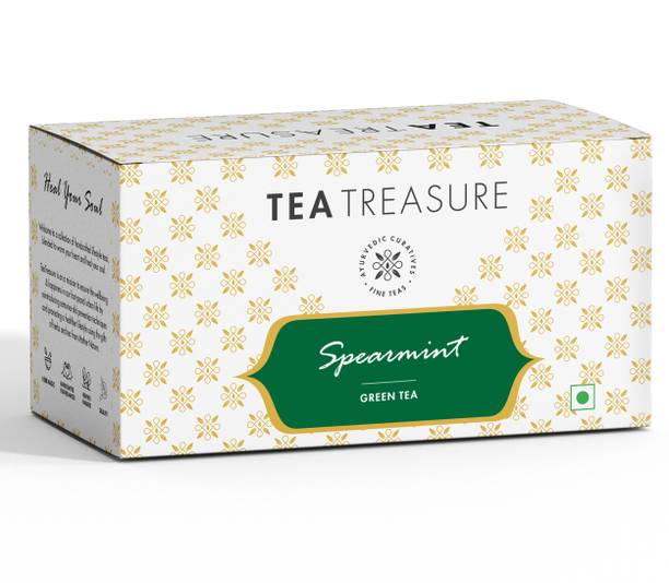 TeaTreasure Spearmint Green Tea 25 Tea Bags Green Tea Box