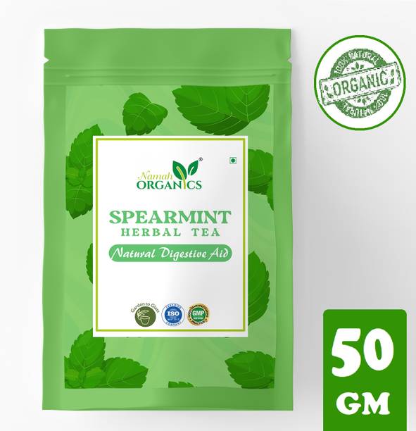 Namah Organics Pure Spearmint Herbal Tea Leaves 100% Natura,lRich in antioxidants for PCOD/PCOS Mint Herbal Tea Vacuum Pack