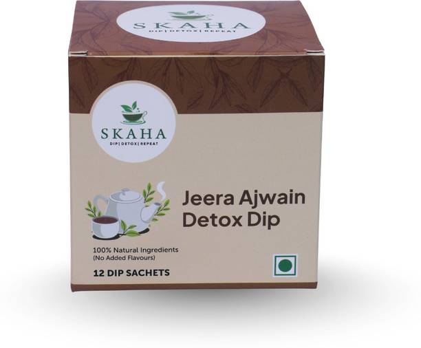 Skaha Jeera Ajwain Detox Dip – 100% Natural (Pack of 12 Dips) Herbal Tea Bags Box