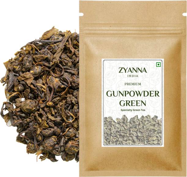 ZYANNA Gunpowder Green Tea - Premium Hand-rolled Specialty Green Tea Pearls Herbs Green Tea Pouch