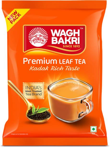 Waghbakri Wagh Bakri Premium Assam Leaf Tea Bold, Aromatic Kadak Chai Tea Pouch